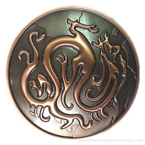 Dragon Logo Metal Accessories / Ornaments, 3d Design, Antique Bronze Custom Metal Craft